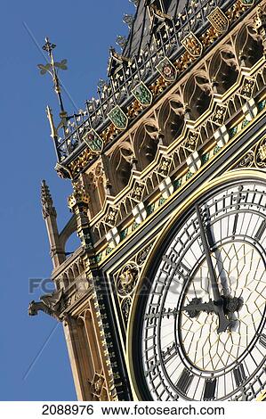 Stock Photograph - Close Up Detail Of Big Ben; Westminster London England. Fotosearch