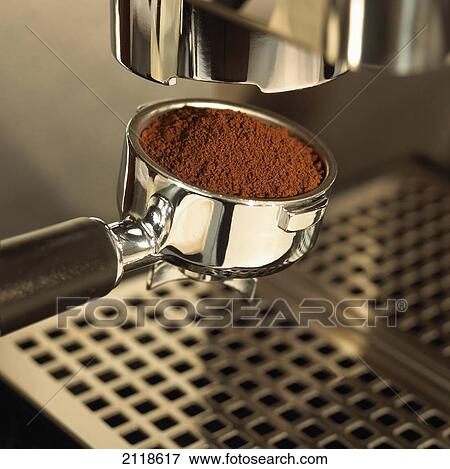 Stock Photo - Close-Up Detail Of Espresso Maker And Coffee. Fotosearch