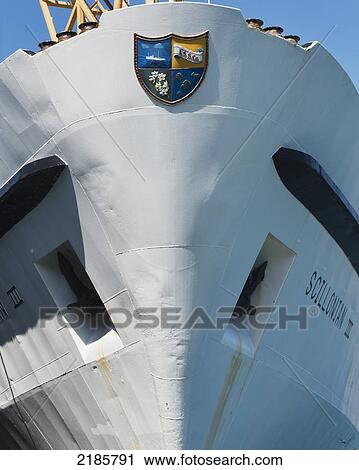 Stock Image - Close-Up Detail Of The Passenger Ferry Mv Scillonian Iii, Hugh Town, St Mary's, Isles Of Scilly, Cornwall, Uk, Europe. Fotosearch