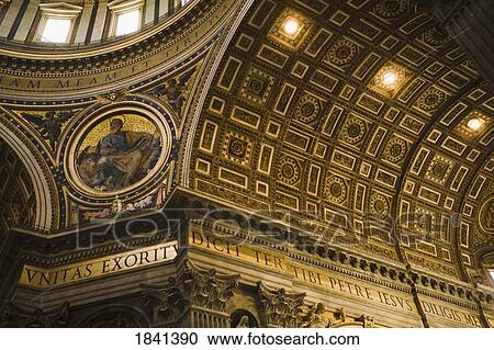 Close-Up From Ceiling In Saint Peter's Basilica; Vatican City, Rome, Italy View Large Photo Image Stock Image - Close-Up From Ceiling In Saint Peter's Basilica; Vatican City, Rome, Italy. Fotosearch