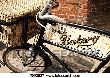 Close-Up Of A Bicycle From The Lacock Bakery In Lacock, Wiltshire, Uk View Large Photo Image Stock Photo - Close-Up Of A Bicycle From The Lacock Bakery In Lacock, Wiltshire, Uk. Fotosearch