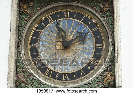 Stock Photo - Close-Up Of A Clock At Holy Spirit Church In Tallinn, Estonia. Fotosearch