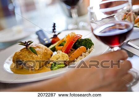 Stock Photo - Close-Up Of A Dinner Plate In A Restaurant. Fotosearch