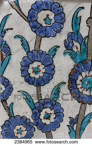 Stock Photography - Close up of a floral pattern; Istanbul, Turkey. Fotosearch