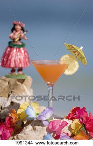Close-Up Of A Refreshing Tropical Cocktail View Large Photo Image Picture - Close-Up Of A Refreshing Tropical Cocktail. Fotosearch