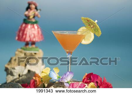 Close-Up Of A Refreshing Tropical Cocktail View Large Photo Image Stock Image - Close-Up Of A Refreshing Tropical Cocktail. Fotosearch