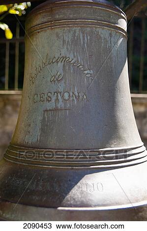 Stock Image - Close-Up Of Bell At Balneario De Cestona, Grand Hotel And Baths, Zestoa, Basque Country, Spain. Fotosearch