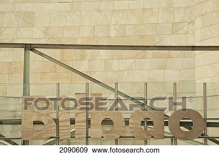 Close-Up Of Bilbao Sign At Guggenheim Museum In Bilbao, Basque Country, Spain View Large Photo Image Stock Photo - Close-Up Of Bilbao Sign At Guggenheim Museum In Bilbao, Basque Country, Spain. Fotosearch