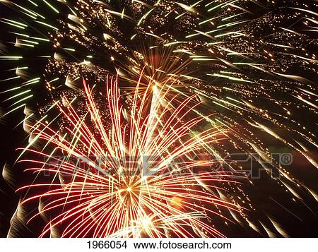 Picture - Close Up Of Bright And Colorful 4Th Of July Fireworks.. Fotosearch