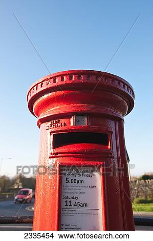 Picture - Close Up Of British Mailbox; Glastonbury, Somerset, England. Fotosearch