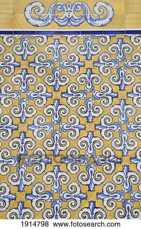 Close-Up Of Ceramic Tiled Wall View Large Photo Image Stock Photo - Close-Up Of Ceramic Tiled Wall. Fotosearch