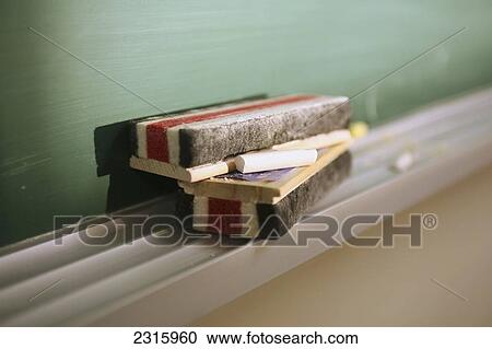 Stock Image - Close-Up Of Chalkboard Erasers; Ontario Canada. Fotosearch