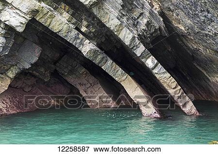 Close up of curved bedding planes of rock at water's edge; County Clare, Ireland View Large Photo Image Stock Photo - Close up of curved bedding planes of rock at water's edge; County Clare, Ireland. Fotosearch