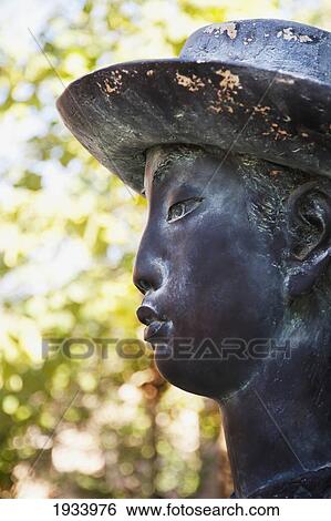 Stock Photograph - Close-Up Of Face On Statue; Beijing, China. Fotosearch