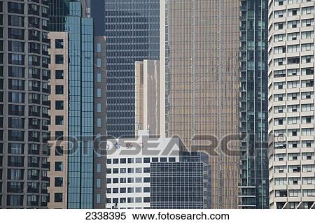 Stock Photography - Close Up Of Glass Covered Skyscrapers; Toronto, Ontario, Canada. Fotosearch
