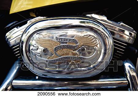 Stock Photograph - Close-Up Of Harley Davidson Bike, Gernika-Lumo, Basque Country, Spain. Fotosearch