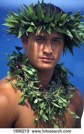 Close-Up Of Hawaiian Man (Kane) With Maile Haku And Lei View Large Photo Image Stock Photo - Close-Up Of Hawaiian Man (Kane) With Maile Haku And Lei. Fotosearch