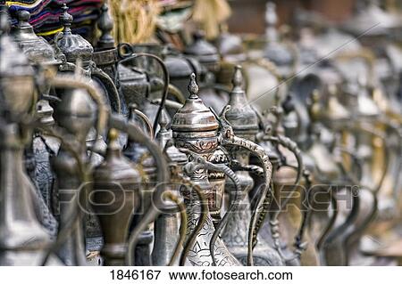 Stock Photo - Close-Up Of Turkish Teapots; Grand Bazaar, Istanbul, Turkey. Fotosearch