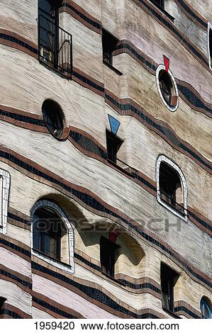 Close-Up Of Window On Waldspirale, A Residential Building Complex In Darmstadt, Germany View Large Photo Image Stock Image - Close-Up Of Window On Waldspirale, A Residential Building Complex In Darmstadt, Germany. Fotosearch