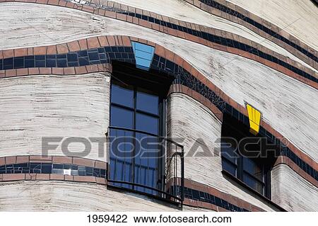 Close-Up Of Window On Waldspirale, A Residential Building Complex In Darmstadt, Germany View Large Photo Image Stock Image - Close-Up Of Window On Waldspirale, A Residential Building Complex In Darmstadt, Germany. Fotosearch