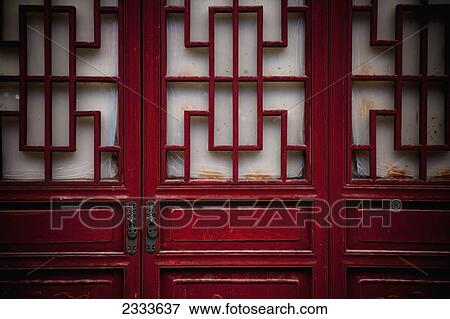 Stock Photo - Closed Doors In Qi Bao; Shanghia, China. Fotosearch