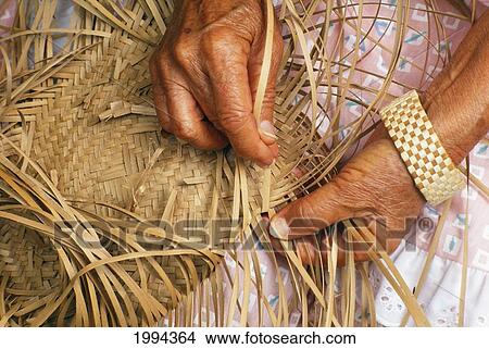 Closeup Detail Of Womans Hands Weaving Lauhala View Large Photo Image Picture - Closeup Detail Of Womans Hands Weaving Lauhala. Fotosearch