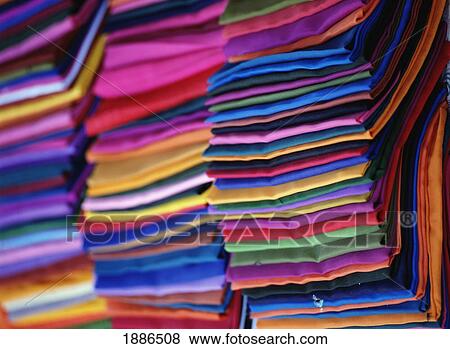Cloth Being Sold In Market, Close Up View Large Photo Image Stock Photo - Cloth Being Sold In Market, Close Up. Fotosearch
