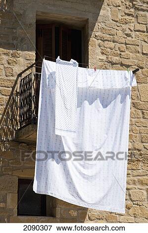 Clothes Drying In The Sun In Laguardia, Basque Country, Spain View Large Photo Image Stock Photo - Clothes Drying In The Sun In Laguardia, Basque Country, Spain. Fotosearch