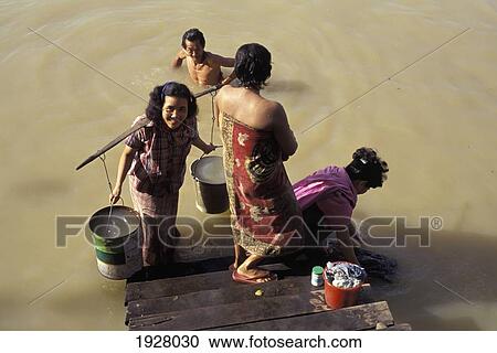 Clothes Washing, Bathing, And Irrigation From One Spot View Large Photo Image Stock Image - Clothes Washing, Bathing, And Irrigation From One Spot. Fotosearch