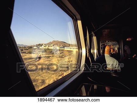 Stock Photo - Club Car On Desert Express, Luxury Train. Fotosearch
