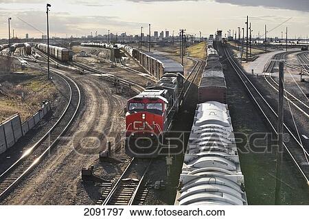Stock Photo - Cn Symington Yard Rail Yard; Winnipeg, Manitoba, Canada. Fotosearch