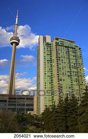 Cn Tower And Condo Building, Downtown Toronto, Ontario View Large Photo Image Stock Image - Cn Tower And Condo Building, Downtown Toronto, Ontario. Fotosearch