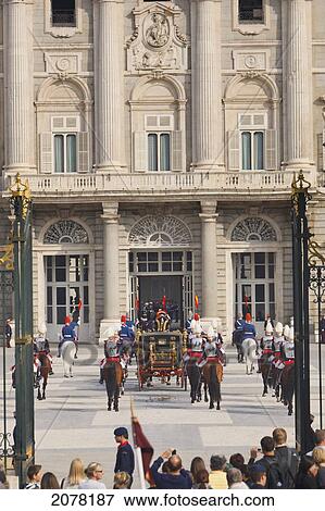 Coach Carrying An Ambassador To Spain To The Royal Palace For The Presentation Of Credentials Ceremony; Madrid Spain View Large Photo Image Stock Photo - Coach Carrying An Ambassador To Spain To The Royal Palace For The Presentation Of Credentials Ceremony; Madrid Spain. Fotosearch