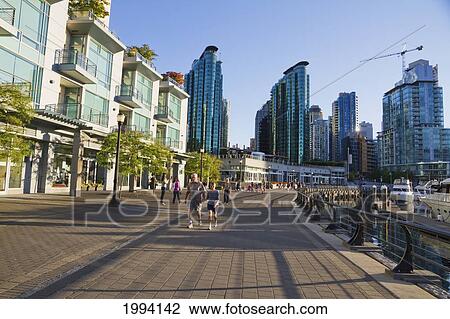 Stock Image - Coal Harbor Quay, Vancouver, British Columbia, Canada. Fotosearch