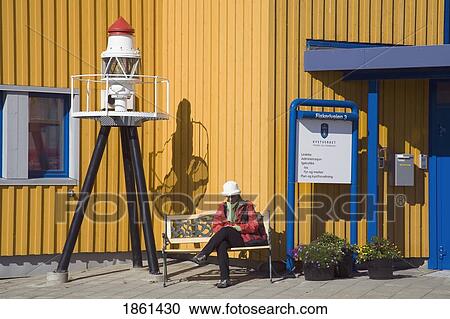 Stock Image - Coast Guard Station, Honningsvag, Mageroy Island, Norway, Scandinavia. Fotosearch