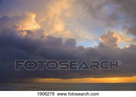 Stock Photo - Coast Of Treasure Beach At Sunset, Jamaica. Fotosearch