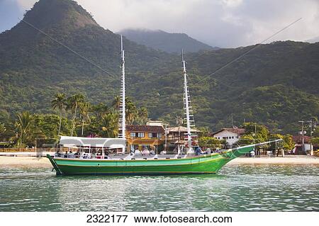 Stock Photo - Coastal port of Ilha Grande island; Rio de Janeiro, Brazil. Fotosearch