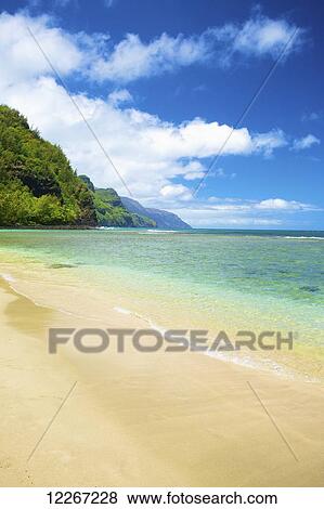 Coastline and turquoise water; Kauai, Hawaii, United States of America View Large Photo Image Stock Photo - Coastline and turquoise water; Kauai, Hawaii, United States of America. Fotosearch
