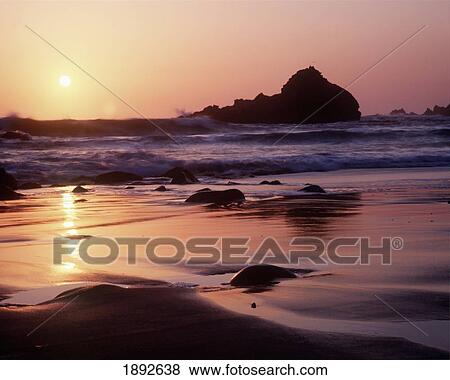 Coastline At Sunset View Large Photo Image Stock Photo - Coastline At Sunset. Fotosearch