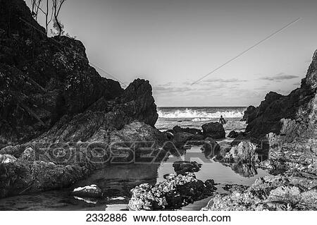 Stock Photograph - Coastline Landscape; Byron Bay, New South Wales, Australia. Fotosearch