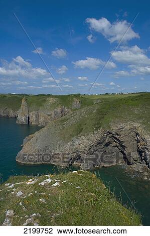 Coastline near Lydstep. Pembrokeshire. Wales. Cymru. UK. United Kingdom. View Large Photo Image Stock Image - Coastline near Lydstep. Pembrokeshire. Wales. Cymru. UK. United Kingdom.. Fotosearch