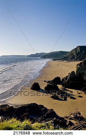 Coastline Near Saundersfoot, Dyfed, Wales Uk View Large Photo Image Stock Photo - Coastline Near Saundersfoot, Dyfed, Wales Uk. Fotosearch