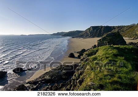 Coastline Near Saundersfoot, Dyfed, Wales Uk View Large Photo Image Stock Photograph - Coastline Near Saundersfoot, Dyfed, Wales Uk. Fotosearch