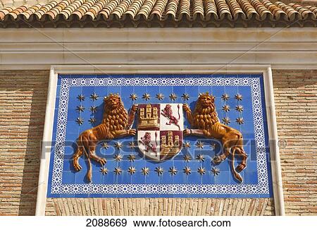 Coat Of Arms Of Pedro I The Cruel King Of Castille Above Main Entrance Of Parador Alcazar Del Rey Don Pedro; Carmona Seville Province Spain View Large Photo Image Stock Photo - Coat Of Arms Of Pedro I The Cruel King Of Castille Above Main Entrance Of Parador Alcazar Del Rey Don Pedro; Carmona Seville Province Spain. Fotosearch