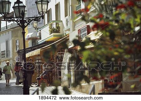 Cobbled Street - Albufeira View Large Photo Image Stock Image - Cobbled Street - Albufeira. Fotosearch