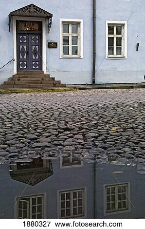 Cobbled Street And Building View Large Photo Image Stock Photo - Cobbled Street And Building. Fotosearch