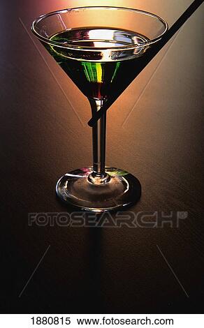 Stock Photography - Cocktail Glass On A Table, Close Up. Fotosearch