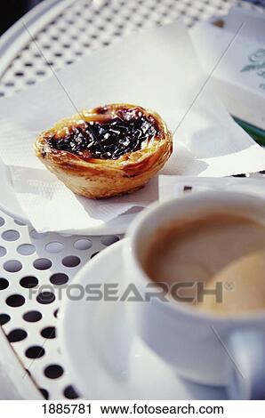 Stock Image - Coffee And Pastry, Lisbon. Fotosearch