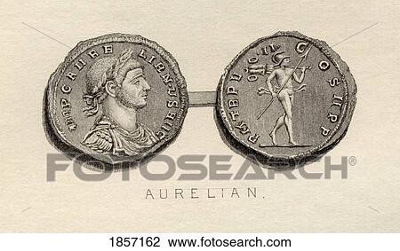 Stock Image - Coin From The Era Of Aurelian, Lucius Domitius Aurelianus, A. D. 214/215- 275. Roman Emperor. Fotosearch