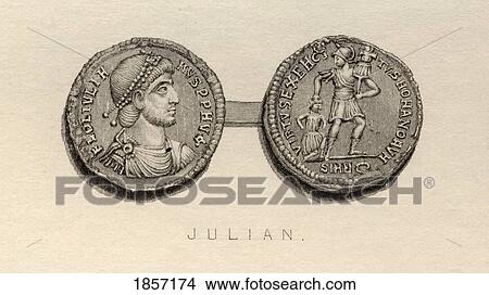 Picture - Coin From The Time Of Julian The Apostate, Flavius Claudius Julianus, A. D. 331-363. Roman Emperor. Fotosearch